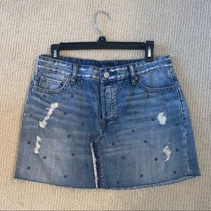 Studded rails blue Jean skirt